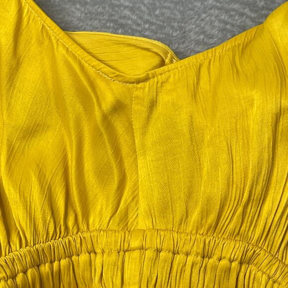 Anthropologie Maeve La Habana Yellow Ruffle Midi Dress Size S - Picture 9 of 12